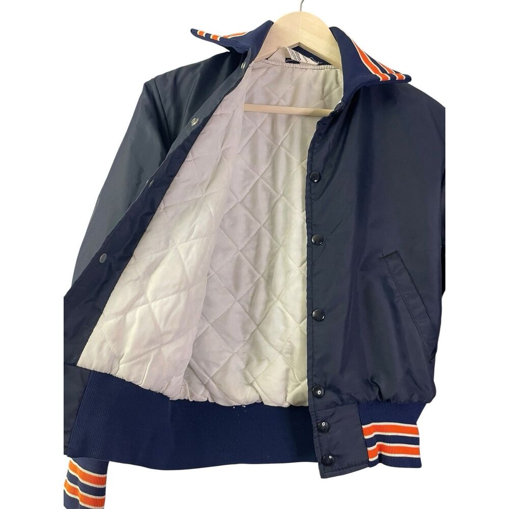 Vintage 80s Illinois Fighting Illini Jacket Full Zip Blue Youth L - U of I - USA - Picture 3 of 14